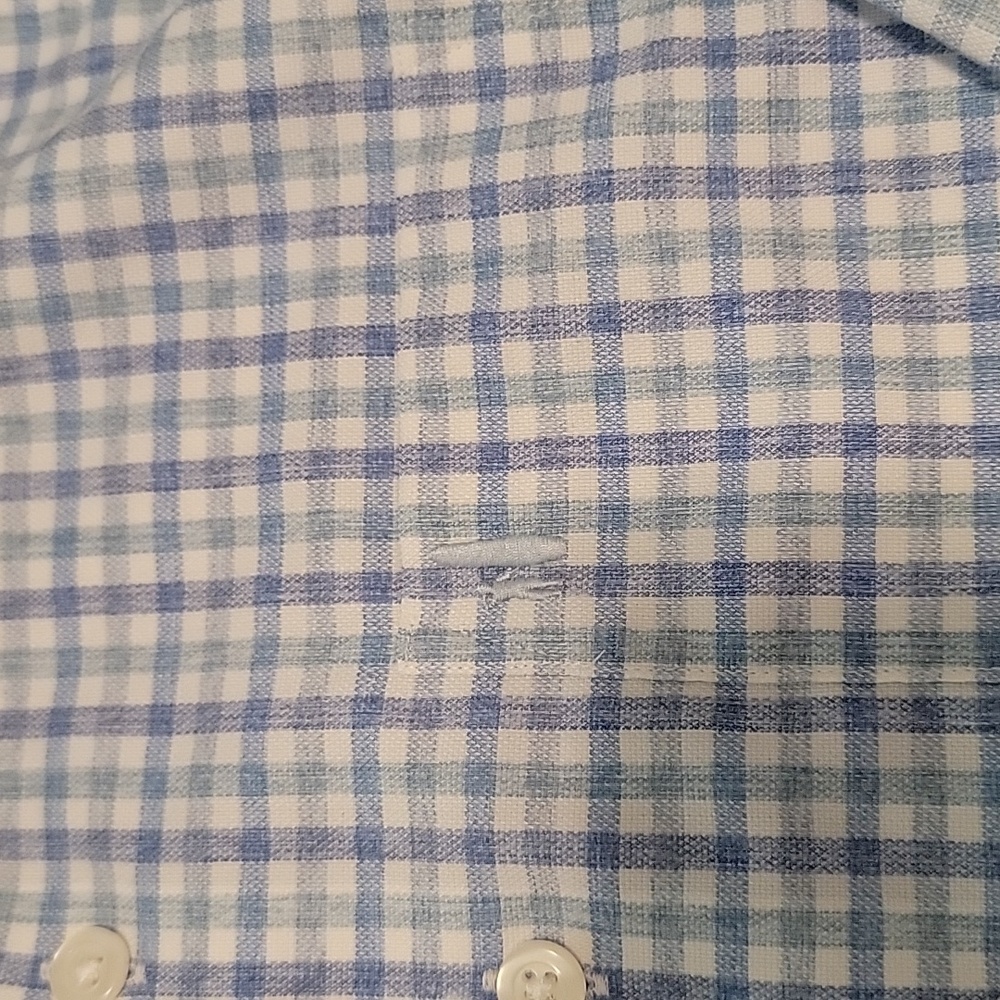 Boys Johnnie O performance dress shirt blue plaid size 12 - Picture 2 of 3